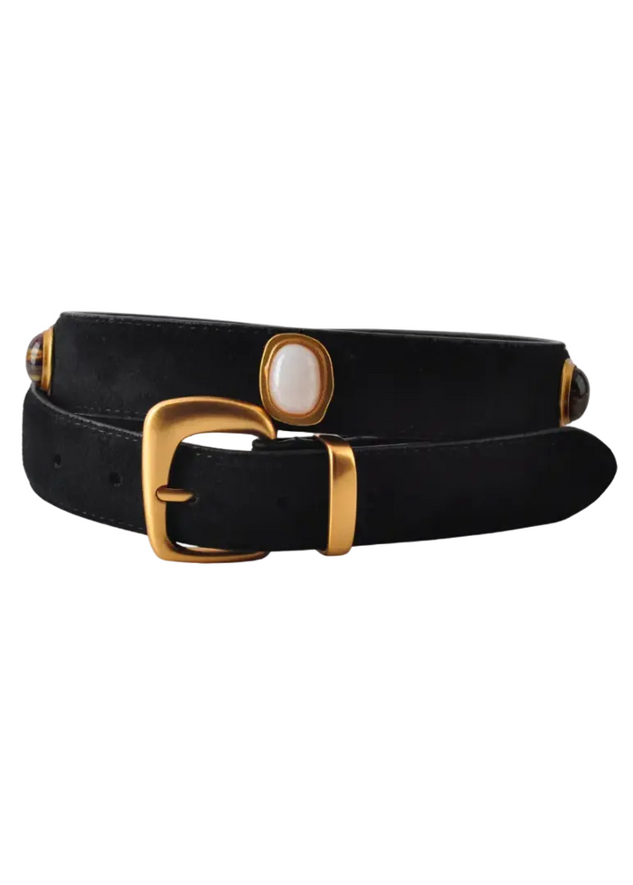 Suede Gemstone Belt