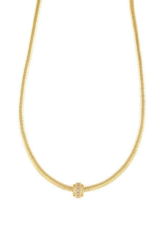 Pave Barrel Omega Chain Necklace