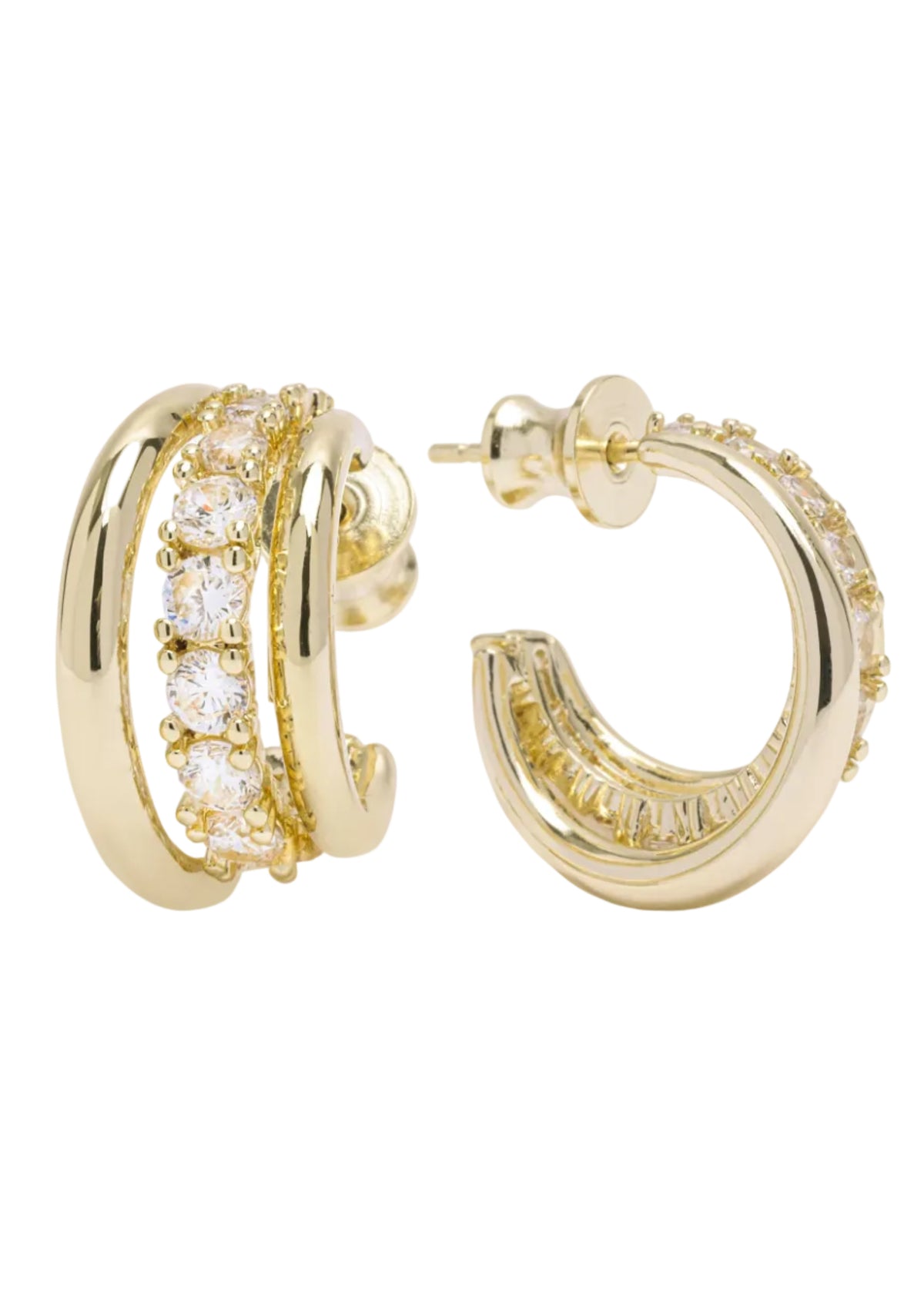 Oh She Fancy Smooth & Diamond Hoops