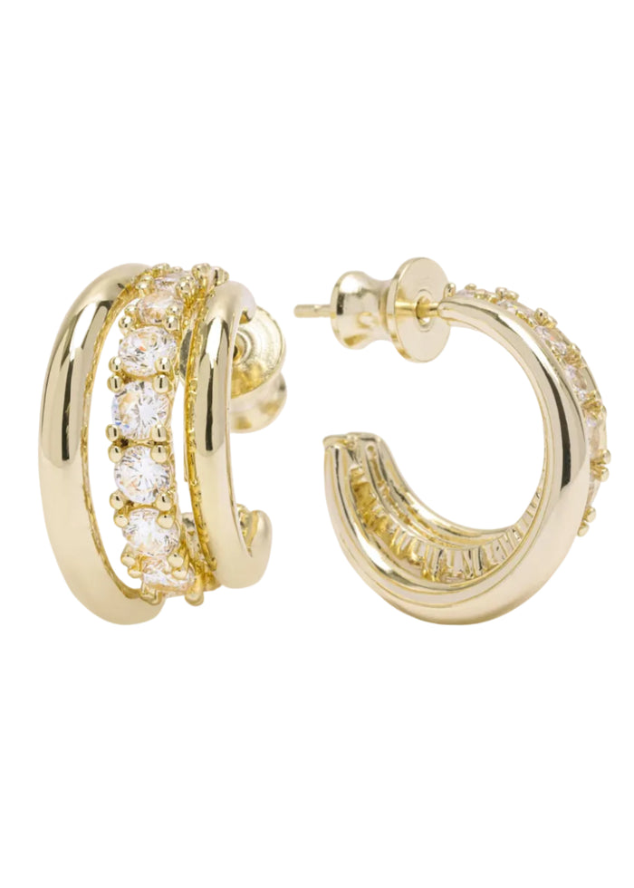 Oh She Fancy Smooth & Diamond Hoops