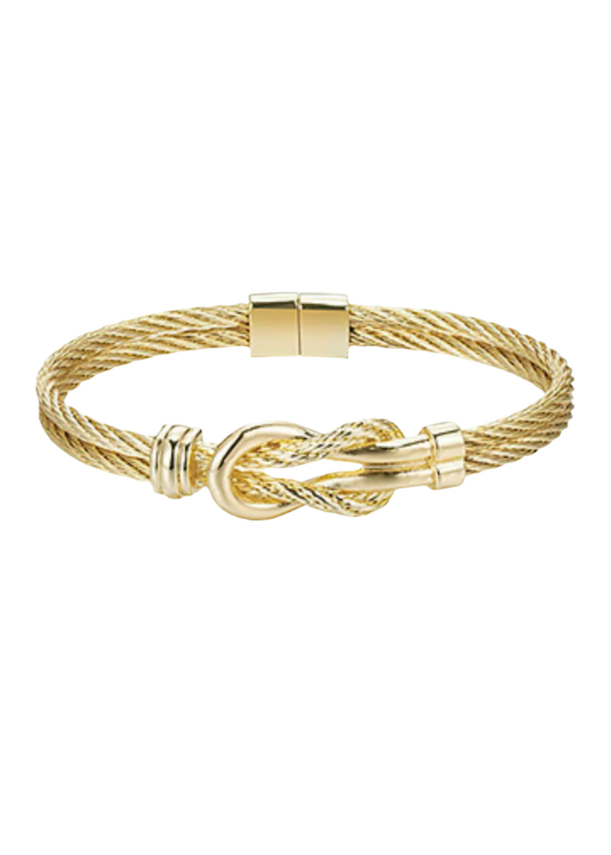 Textured Love Knot Bangle Bracelet