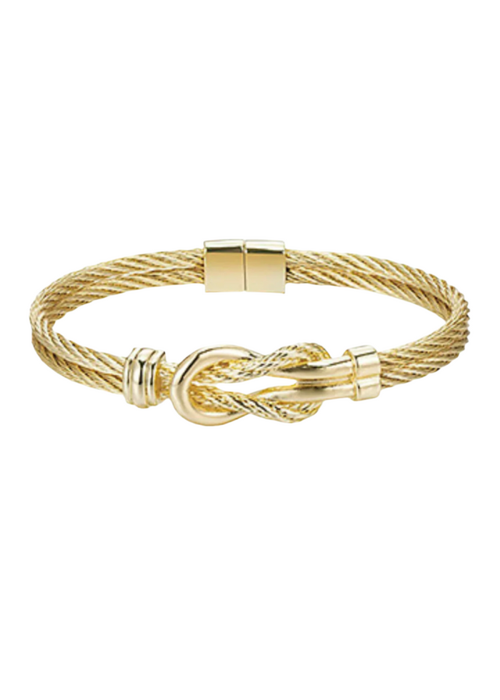 Textured Love Knot Bangle Bracelet