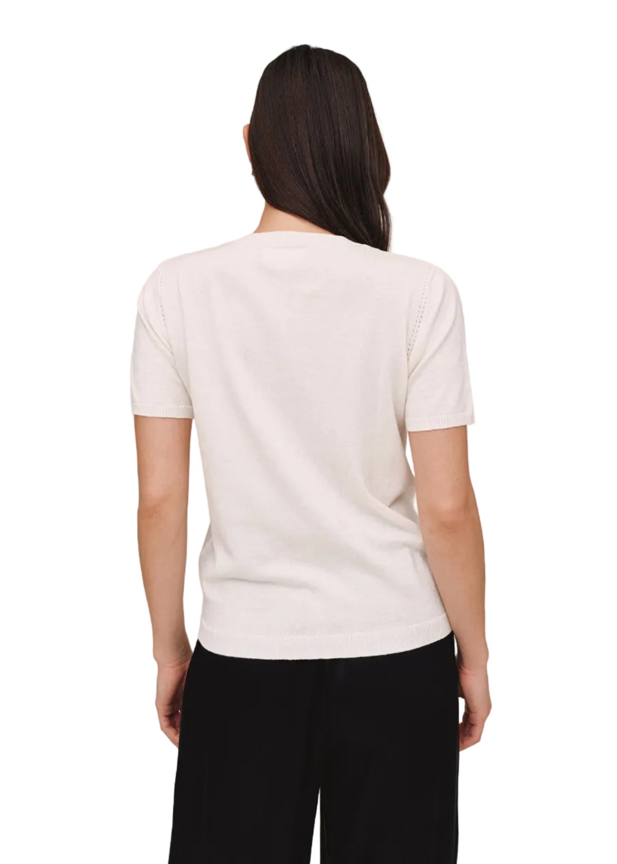 Short Sleeve Crew Neck Knit Top