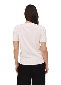 Short Sleeve Crew Neck Knit Top