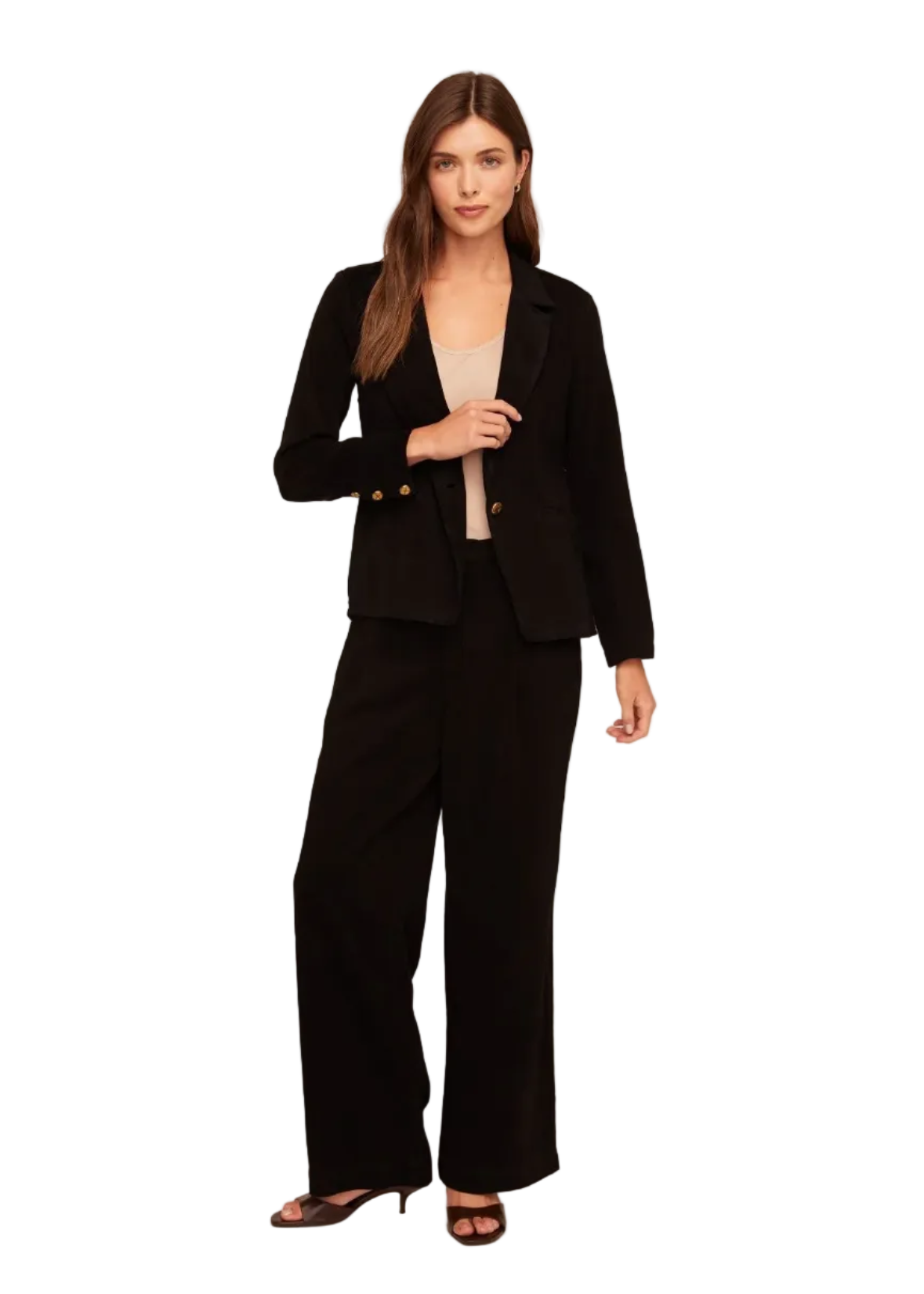 Notch Collar Long Line Blazer