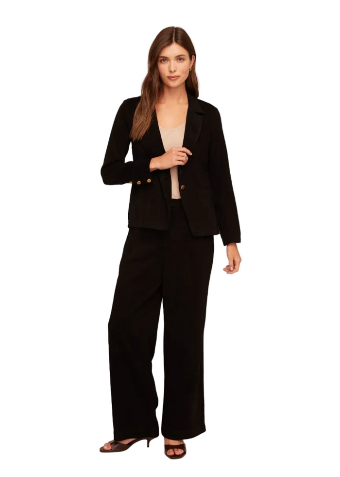 Notch Collar Long Line Blazer