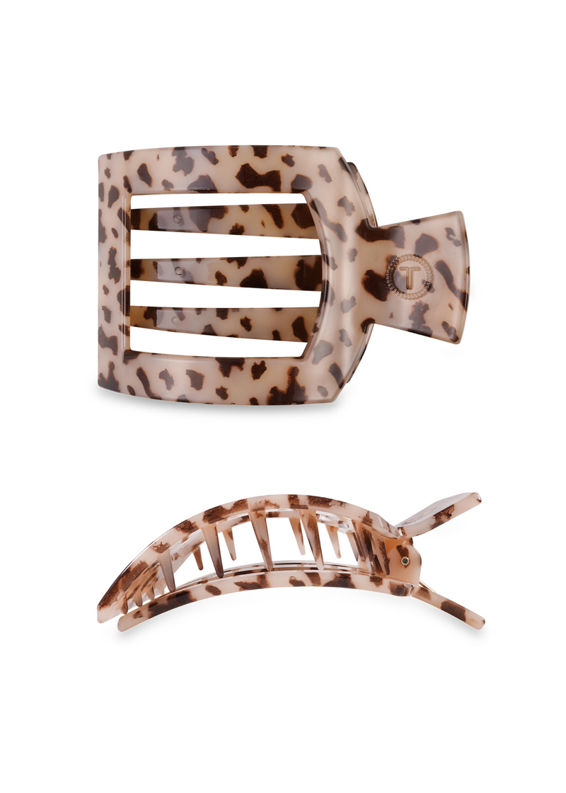 Blonde Tortoise Medium Flat Square Clip