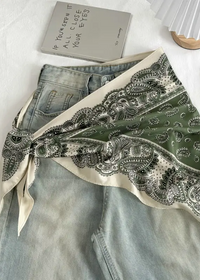 Retro Waist Belt Silk Scarf