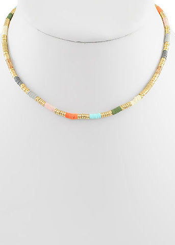 Rubbeer & Metal Beaded Choker
