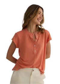 Short Sleeve Placket Pullover