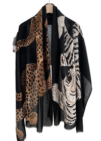 Vintage Leopard Print Long Scarf