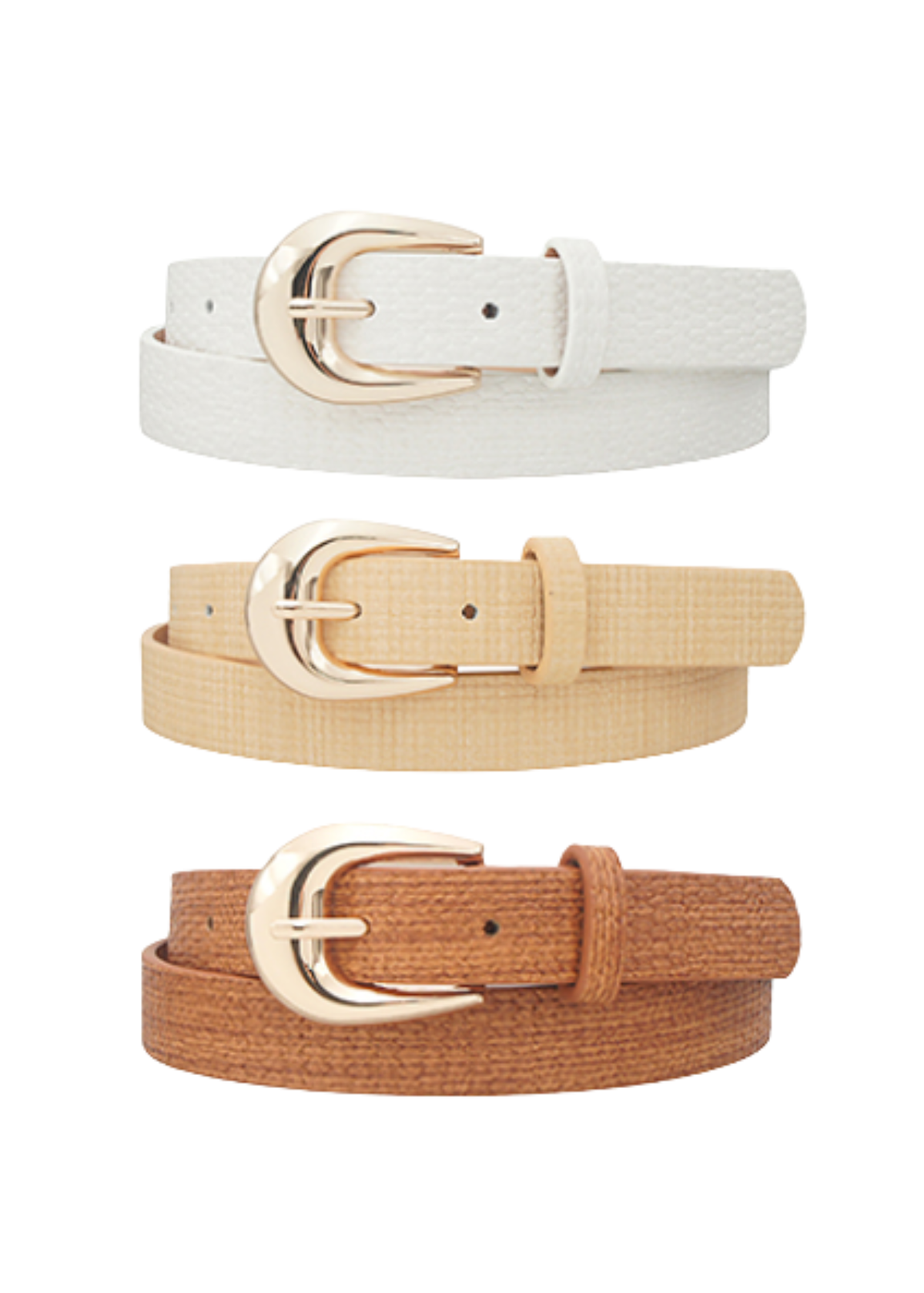 U Buckle Skinny Belt Multi