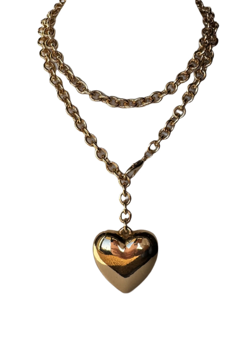 Adjustable Puffy Heart Necklace