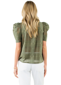 Renee Gingham Textured Top