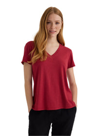 Side Slit V-Neck Tee