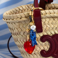 Love Heart Marbled Fish Dangle Bag Charm