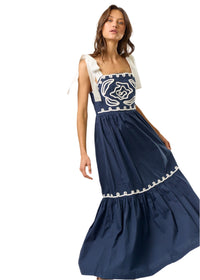 Shoulder Bow Tie Maxi Dress