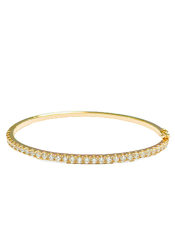 Pave CZ Brass Bracelet