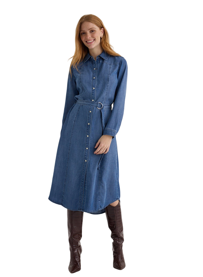 Western Yoke Midi Dress