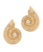 Pave Crystal Ammonite Earrings