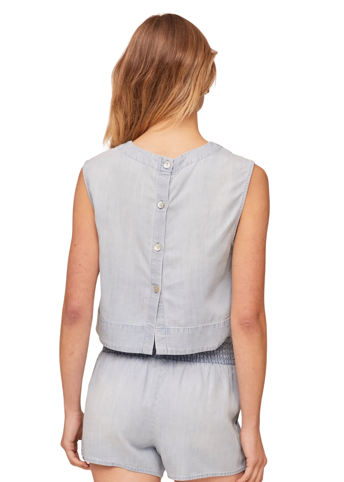 Boxy Button Back Top