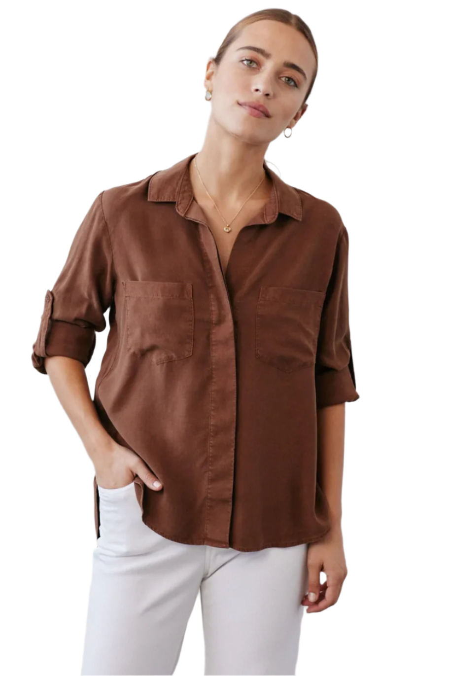 Split Back Button Down