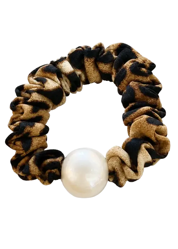 Vintage Leopard Print Hair Scrunchies