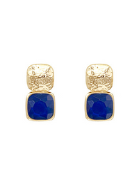 Bold Square Stone Textured Earrings