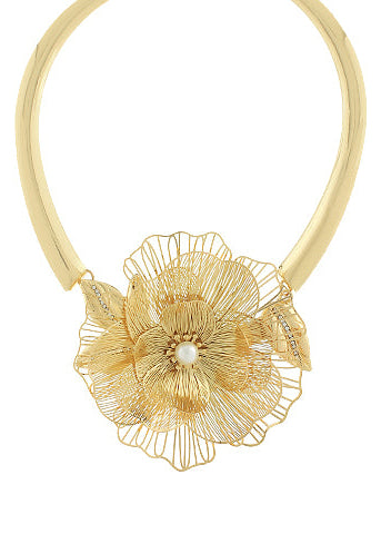 Big Filigree Flower Necklace