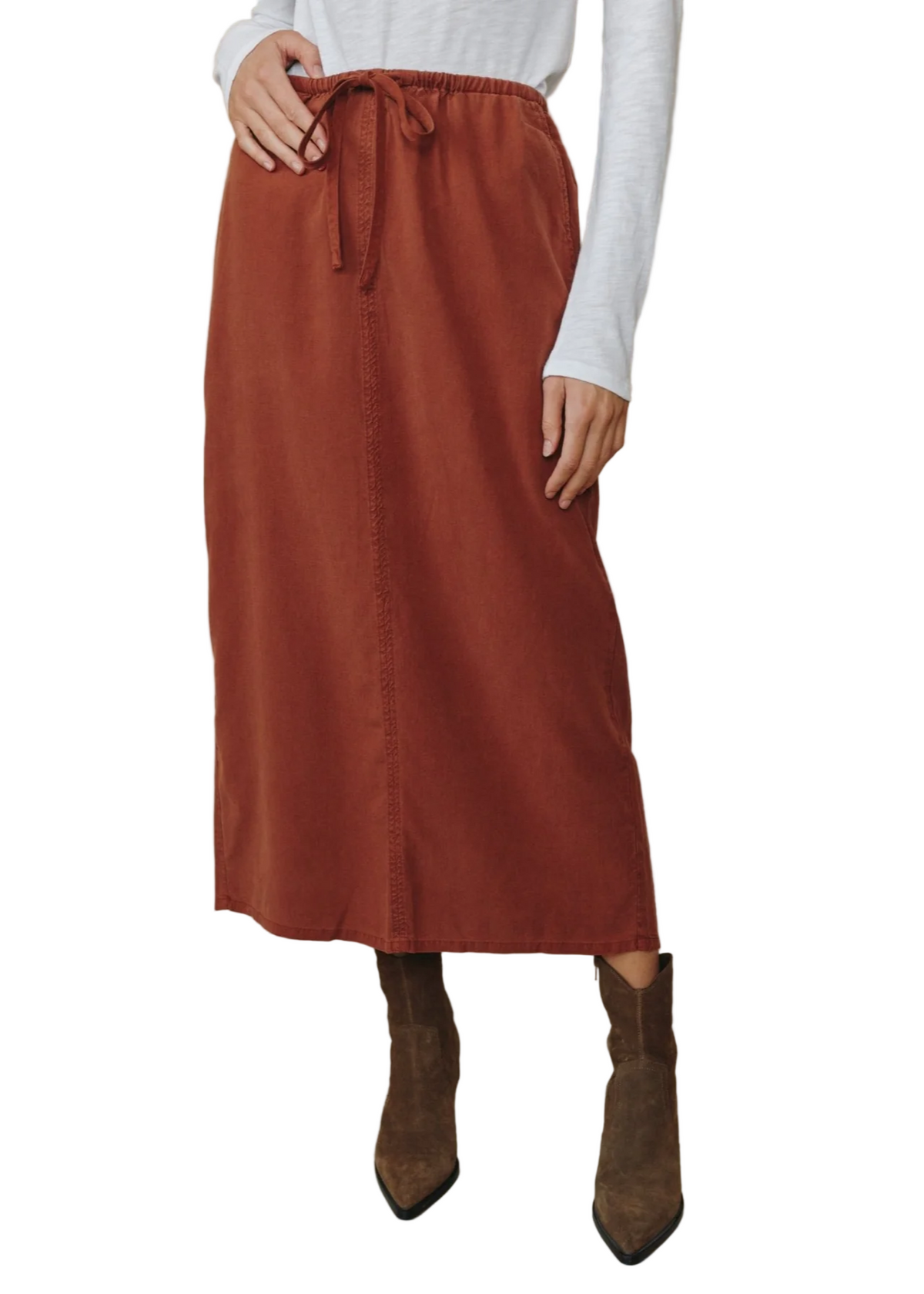 Back Slit Skirt - Autumn Amber