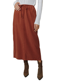 Back Slit Skirt - Autumn Amber