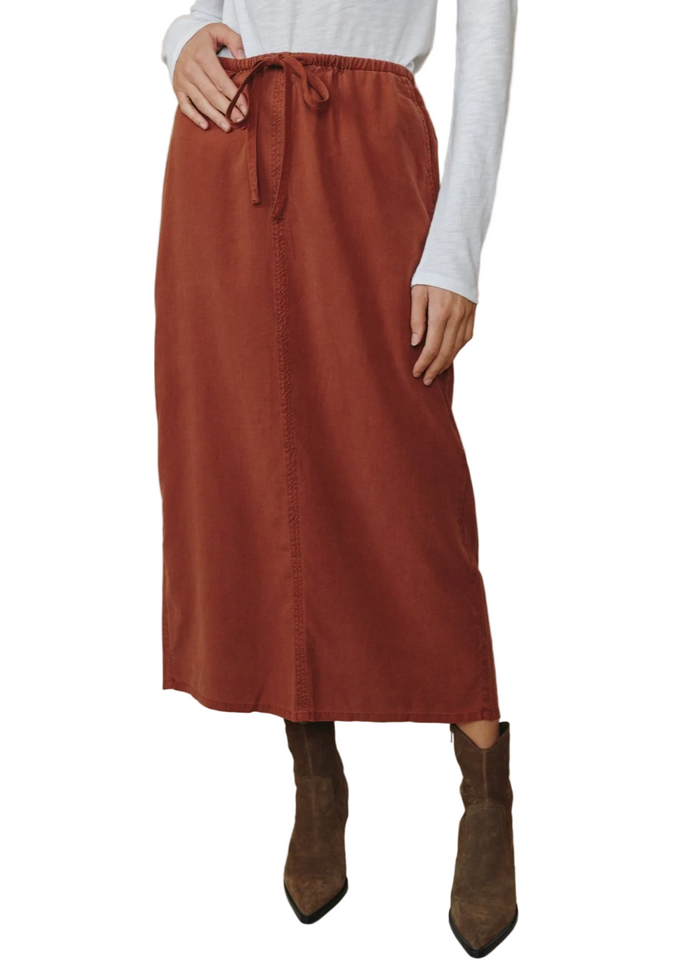 Back Slit Skirt - Autumn Amber