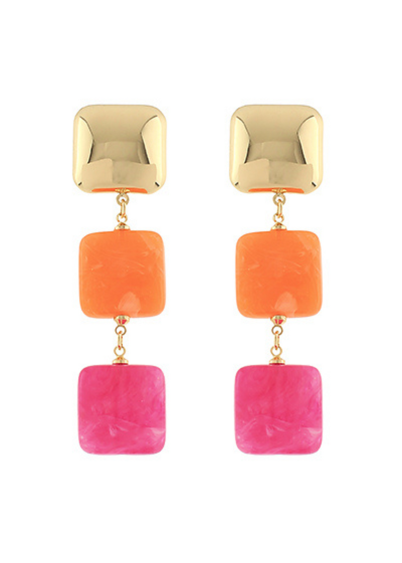 Linear Square Earrings