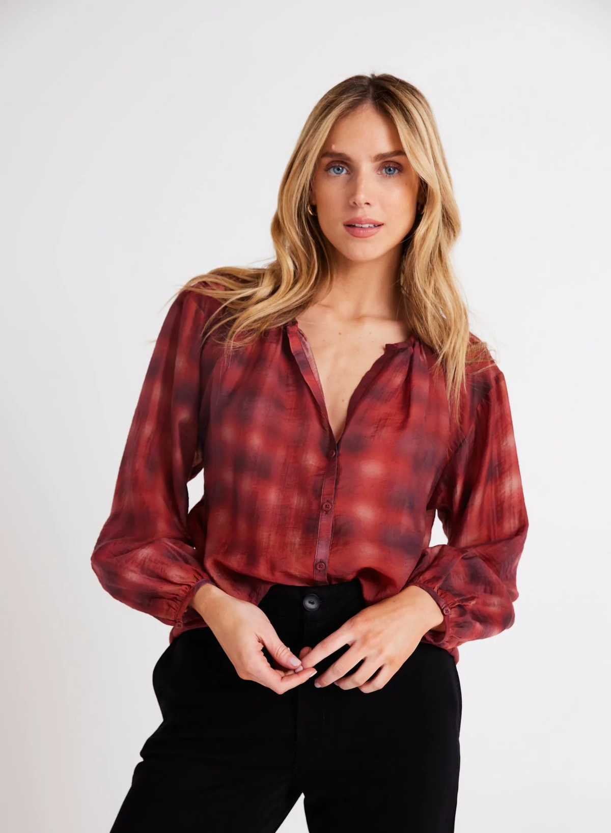 Shirred Neck Blouse