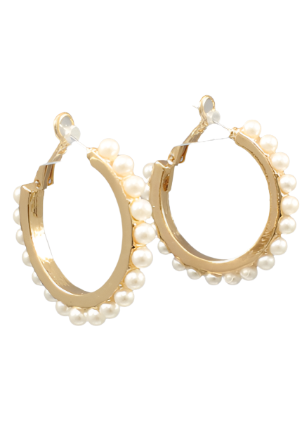 1.5" Pearl Studded Hoops