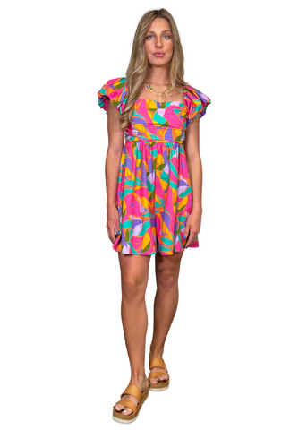 Cameron Bold Print Mini Dress