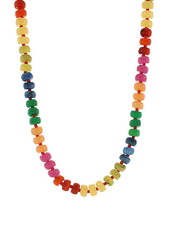 Color Bead Necklace - Dark Multi