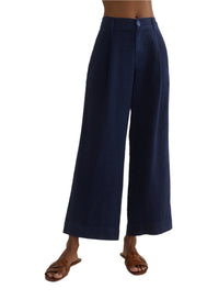 Pleated Wide Leg Ankle Pant