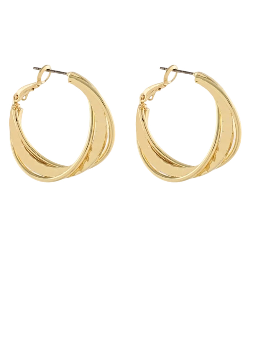 Twisted Geometric Hoops - Gold