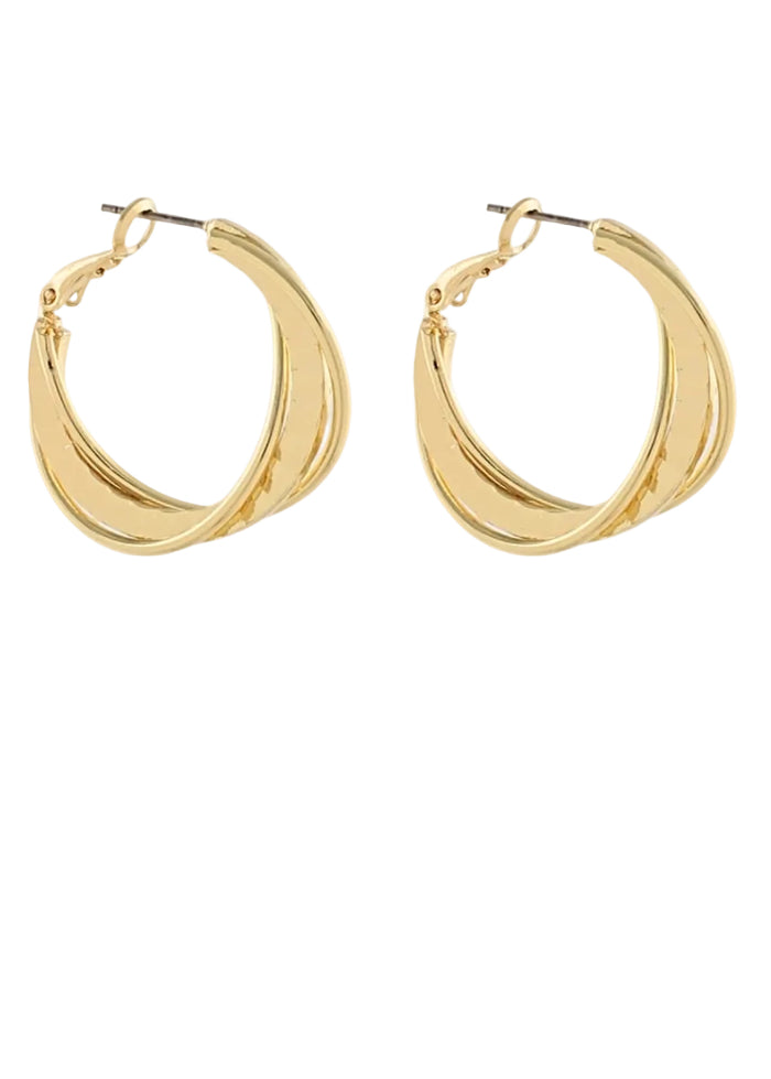 Twisted Geometric Hoops - Gold