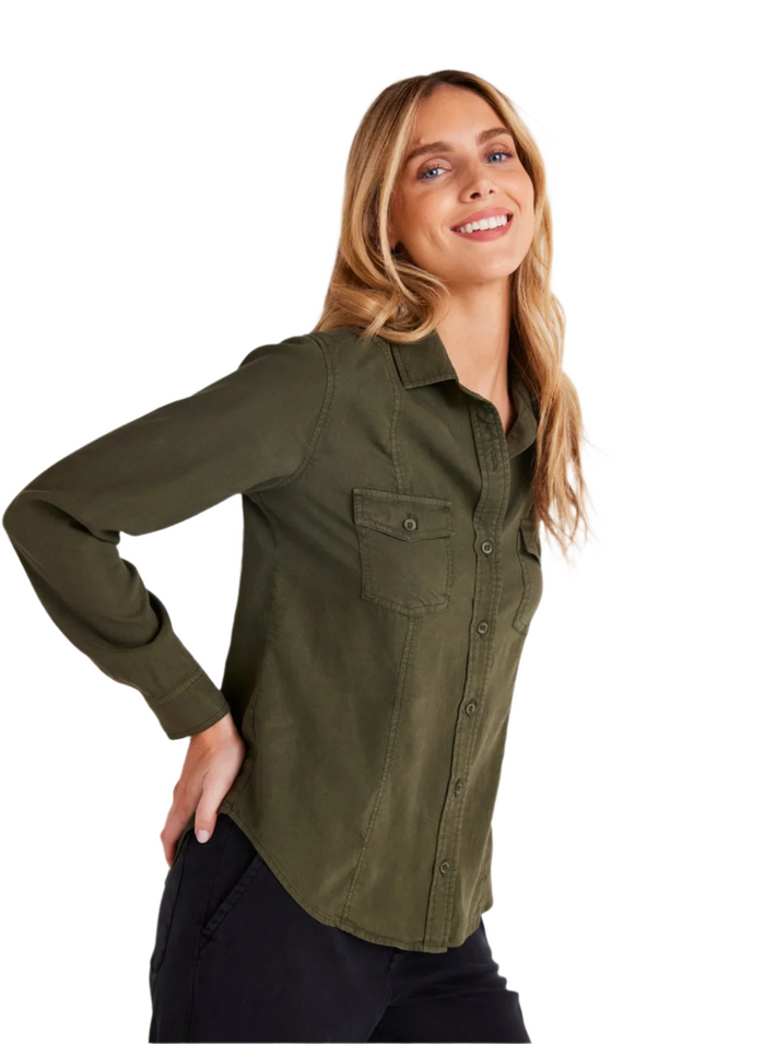 Long Sleeve Seamed Shirt