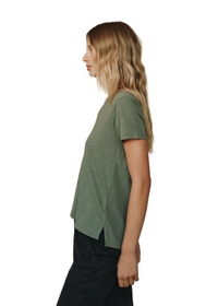 Side Slit V-Neck Tee - Fernwood