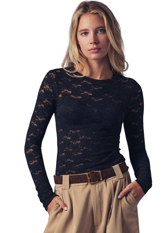 Floral Lace Long Sleeve Layering Top