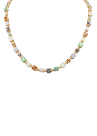 Bold Round Glass Stone Necklace