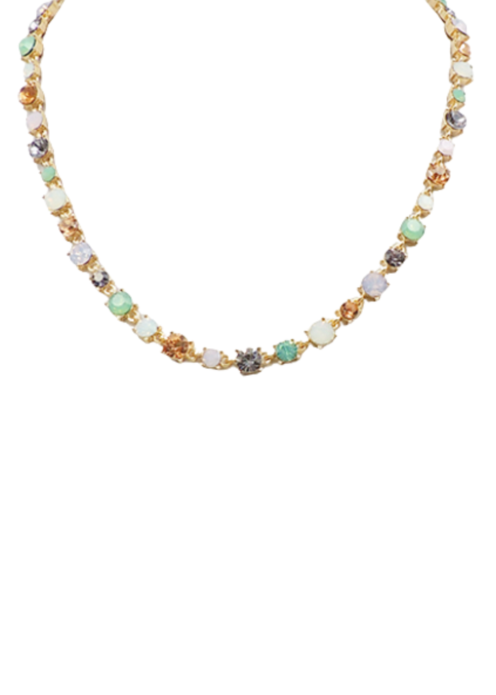 Bold Round Glass Stone Necklace