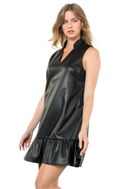 Sarah Faux Leather Dress