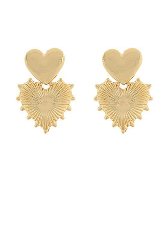 Metal Heart Drop Earrings