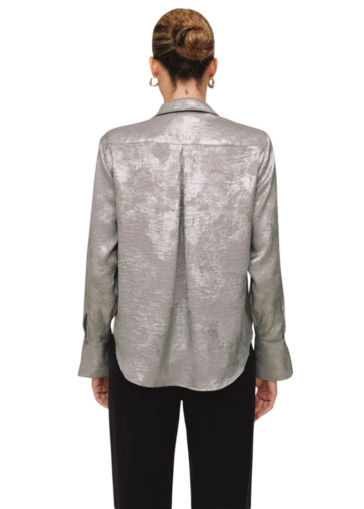 Flowy Wide Collar Button Down