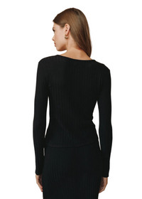 Long Sleeve Cardigan - Black