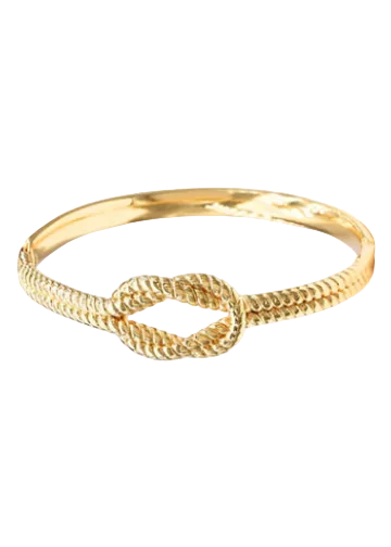 Textured Knot Bangle Bracelet-Gold